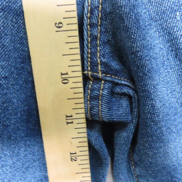 Knox Rose Jeans 8 Blue Embroidered Chevron Stripe Ankle Mid Rise Distressed - Picture 6 of 10